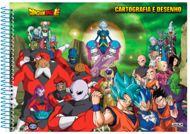 Caderno Cartografia Desenho Espiral São Domingos Dragon Ball Z Com 60 Folhas