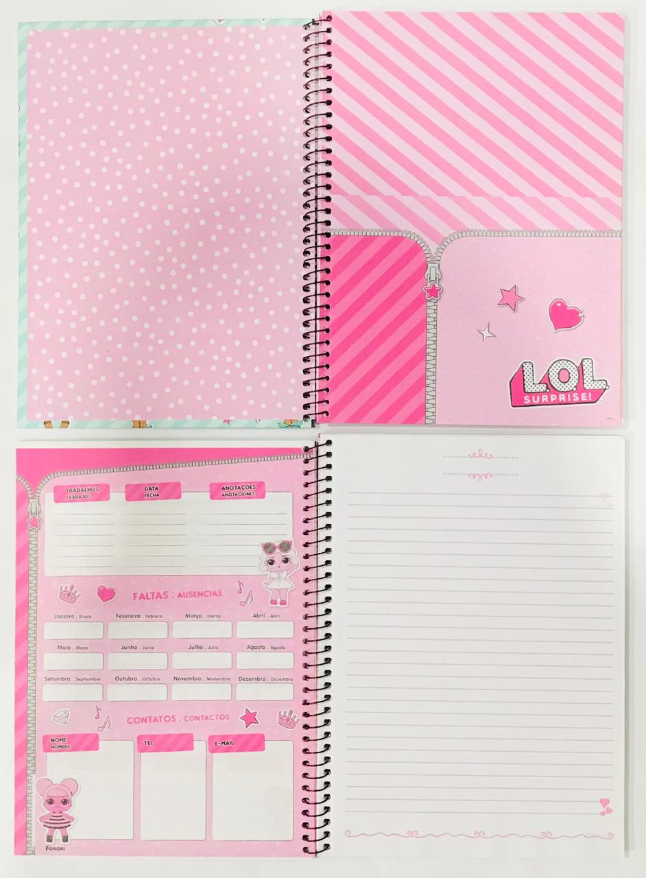 Caderno Lol Surprise 96 folhas 01 materia Foroni - C&M Papelaria