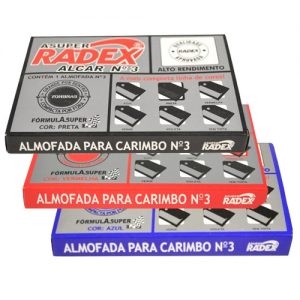 ALMOFADA PARA CARIMBO AZUL/PRETA/VERMELHA Nº 3 - RADEX