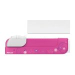 CANETA BORRACHA FLAT RETRÁTIL PRETO/ROSA - MERCUR