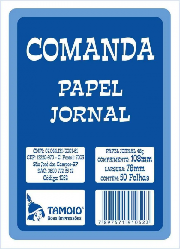 COMANDA DE PAPEL JORNAL 50 FLS. - TAMOIO