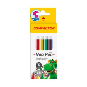 Canetinha Hidrográfica 6 Cores Compactor Neo Pen Mirim