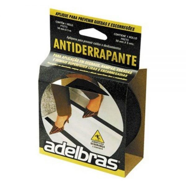 FITA ADESIVA ANTIDERRAPANTE PRETA - ADELBRAS