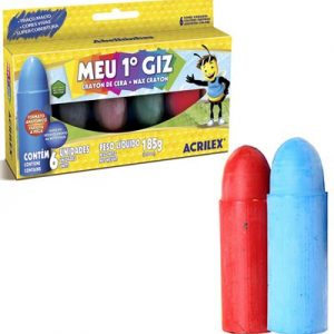 Giz de Cera Meu Primeiro Giz - 6 Cores Acrilex