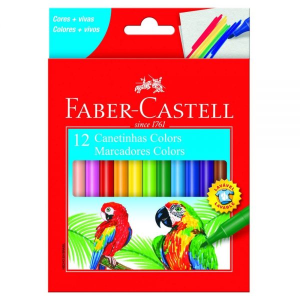Canetinha Hidrográfica 12 cores Faber-Castell
