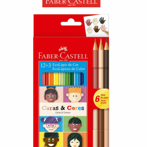 Lápis De Cor 12 Cores 3 Caras E Cores Faber Castell