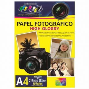 PAPEL FOTOGRÁFICO HIGH GLOSSY 180G/A4 50 FOLHAS - OFF PAPER