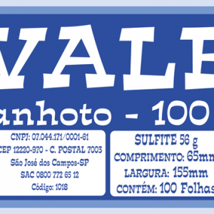 VALE COM CANHOTO 100 FLS. - TAMOIO