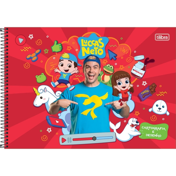 Caderno Tilibra Brochura Costurado Capa Dura Luccas Neto 80 fls 5 unid