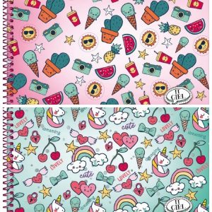 CADERNO DE CARTOGRAFIA E DESENHO ESPIRAL CD 96FLS 20X27,5CM IT GIRL - JANDAIA