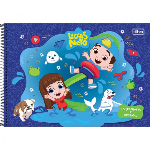 Caderno Tilibra Brochura Costurado Capa Dura Luccas Neto 80 fls 5 unid