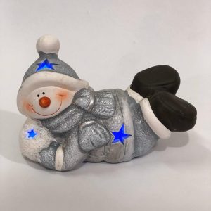ENFEITE BONECO DE NEVE PRATA