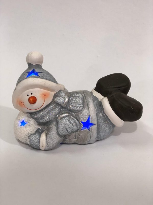 ENFEITE BONECO DE NEVE PRATA